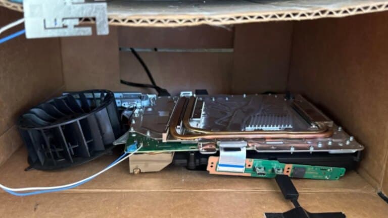Il achète une PS5 Pro démembrée et la fait tourner dans une boîte en carton : voici le résultat